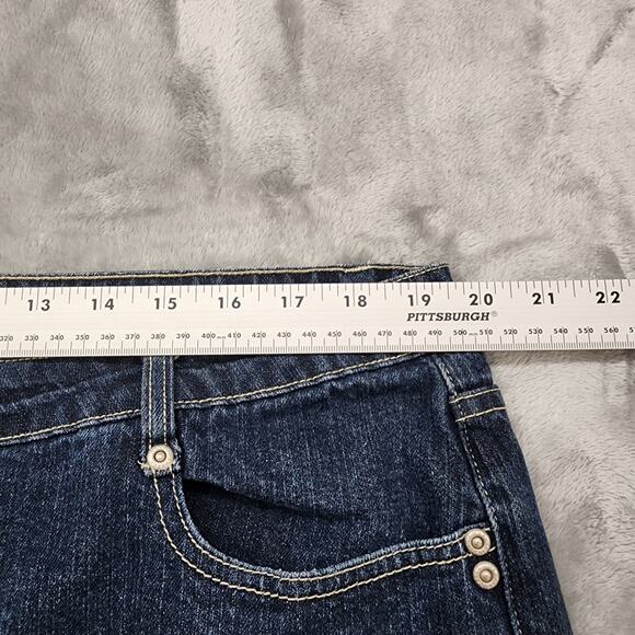 Village Jeans Womens 22 Blue Dark Wash High Rise Bootcut Stretch Denim Casual - Picture 13 of 16